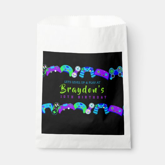 VIDEO GAMER GAMING Kindergeburtstag Party Geschenktütchen (Vorderseite)