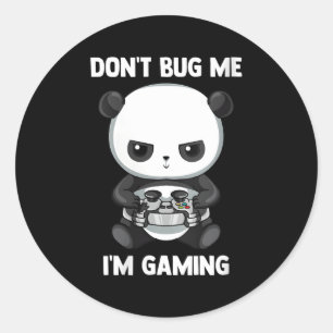 Video Gamer Gaming Panda Video Games Panda Runder Aufkleber