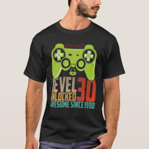 Video Gamer Geburtstag Stufe 30 Entsperrter Phanta T-Shirt