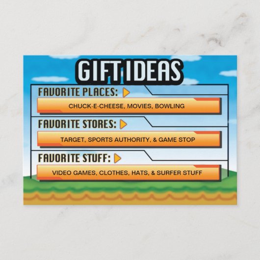 Video Gamer Geburtstagsparty Geschenkideen / Karte (Vorderseite)