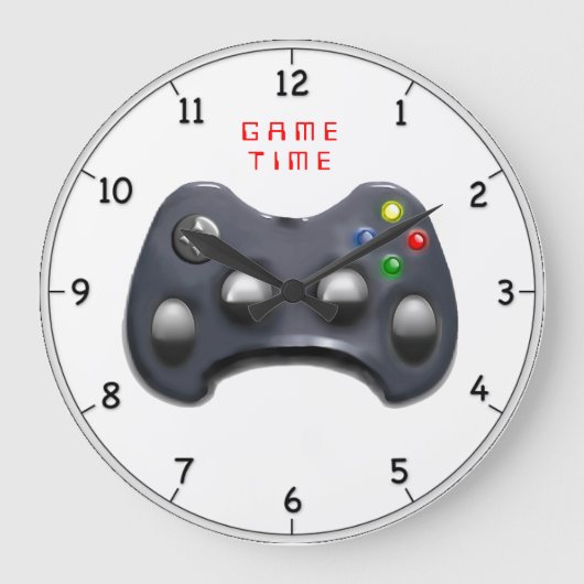Video-Gamer-Geschenke Große Wanduhr (Vorderseite)