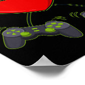 Video Gamer Heart Controller Valentinstag Boys Poster (Ecke)