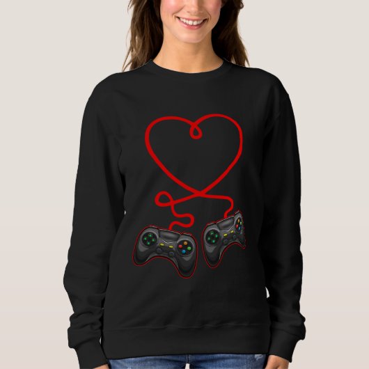 Video Gamer Heart Controllers Valentines Day Boys  Sweatshirt (Vorderseite)