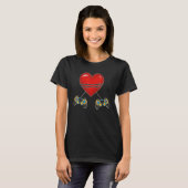 Video Gamer Heart Controllers Valentines Day Love T-Shirt (Vorne ganz)