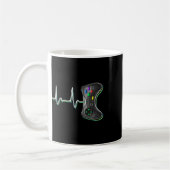 Video Gamer Heartbeat Video Game Controller Gesche Kaffeetasse (Links)