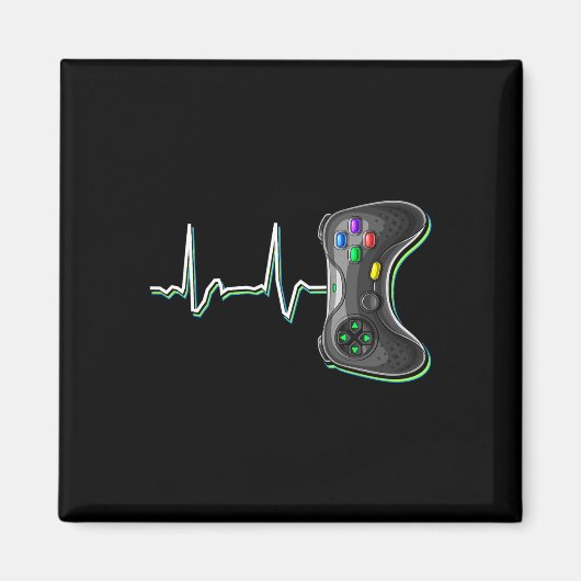 Video Gamer Heartbeat Video Game Controller Gesche Magnet (Vorne)