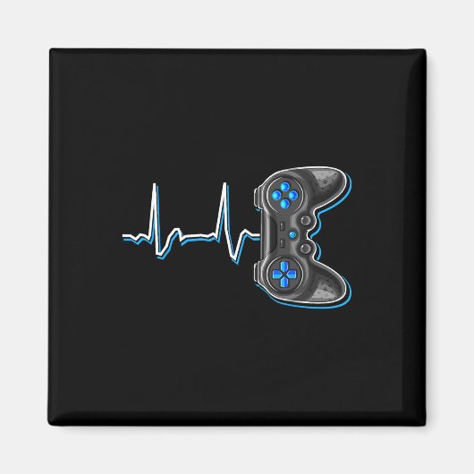 Video Gamer Heartbeat Video Game Controller Gesche Magnet (Vorne)