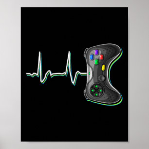 Video Gamer Heartbeat Video Game Controller Gesche Poster