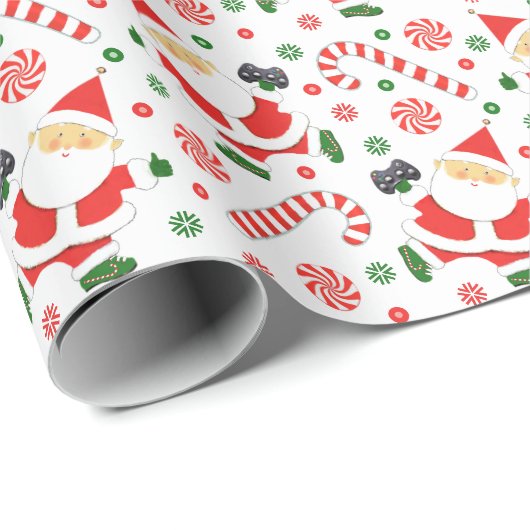 Video Gamer Holiday Geschenk Geschenkpapier (Rolleneckpunkt)