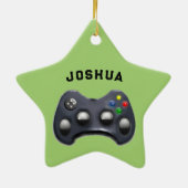 Video Gamer Holiday Geschenk Keramik Ornament (Hinten)