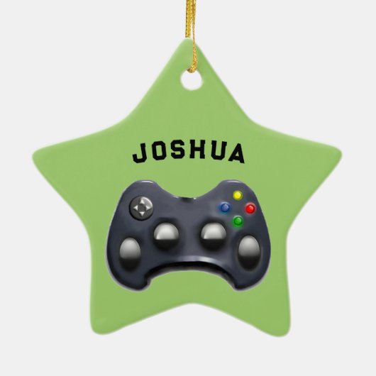 Video Gamer Holiday Geschenk Keramik Ornament (Hinten)