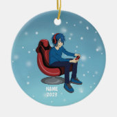 Video Gamer Keramik Ornament (Vorne)