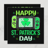 Video Gamer Kleeblatt Happy St Patricks Day (Vorne/Hinten)