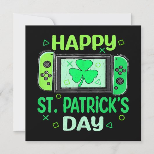 Video Gamer Kleeblatt Happy St Patricks Day (Vorderseite)