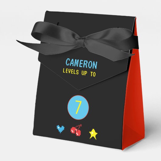 Video Gamer Red Black Arcade 7. Geburtstag Geschenkschachtel (Vorderseite)