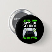 Video Gamer Student 100th Day Teacher 100 Days Of Button (Vorne & Hinten)