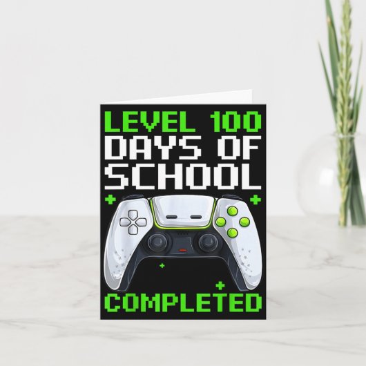 Video Gamer Student 100th Day Teacher 100 Days Of Karte (Vorderseite)