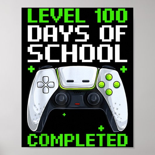 Video Gamer Student 100th Day Teacher 100 Days Of  Poster (Vorne)