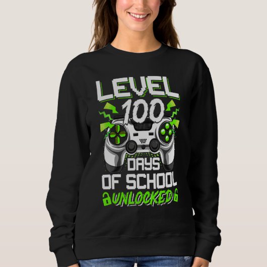 Video Gamer Student 100th Day Teacher 100 Days of Sweatshirt (Vorderseite)