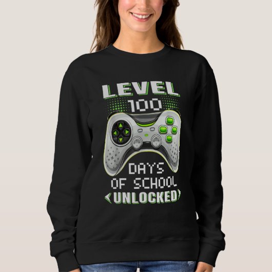 Video Gamer Student 100th Day Teacher 100 Days of Sweatshirt (Vorderseite)