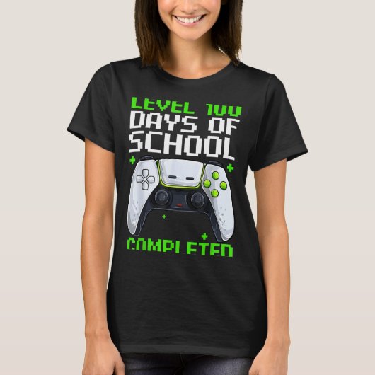 Video Gamer Student 100th Day Teacher 100 Days Of  T-Shirt (Vorderseite)