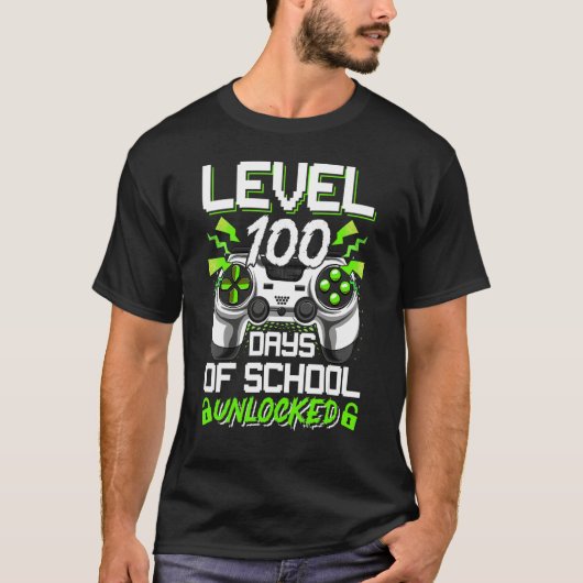 Video Gamer Student 100th Day Teacher 100 Days of  T-Shirt (Vorderseite)