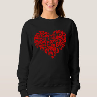 Video Gamer Valentine s Day Heart Controller Sweatshirt