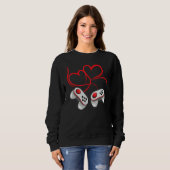 Video Gamer Valentine's Day Hearts Gaming Sweatshirt (Vorne ganz)