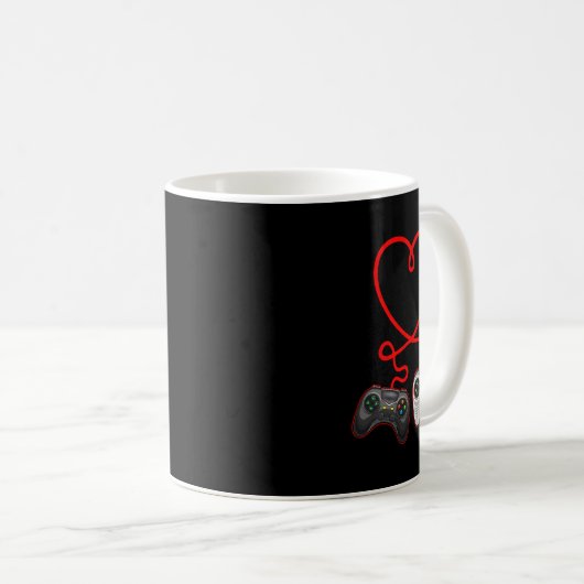 Video Gamer Valentines Day With Controllers Heart Kaffeetasse (VorderseiteRechts)