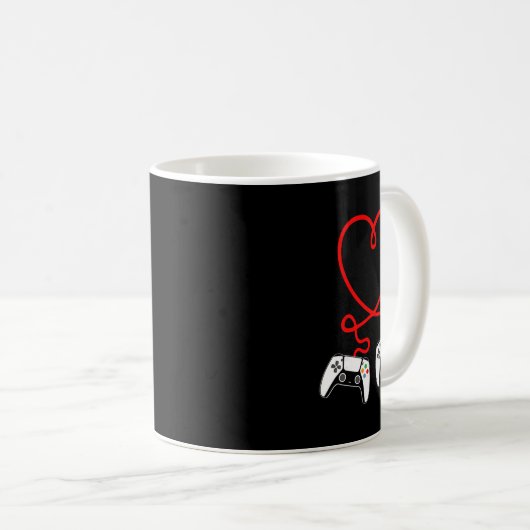 Video Gamer Valentines Day With Controllers Heart  Kaffeetasse (VorderseiteRechts)