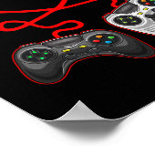 Video Gamer Valentines Day With Controllers Heart  Poster (Ecke)