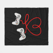 Video Gamer Valentinstag T - Shirt mit Controller Fleecedecke (Vorderseite (Horizontal))