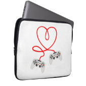 Video Gamer Valentinstag T - Shirt mit Controller Laptopschutzhülle (Vorne Rechts)
