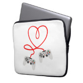 Video Gamer Valentinstag T - Shirt mit Controller Laptopschutzhülle (Vorderseite Links)