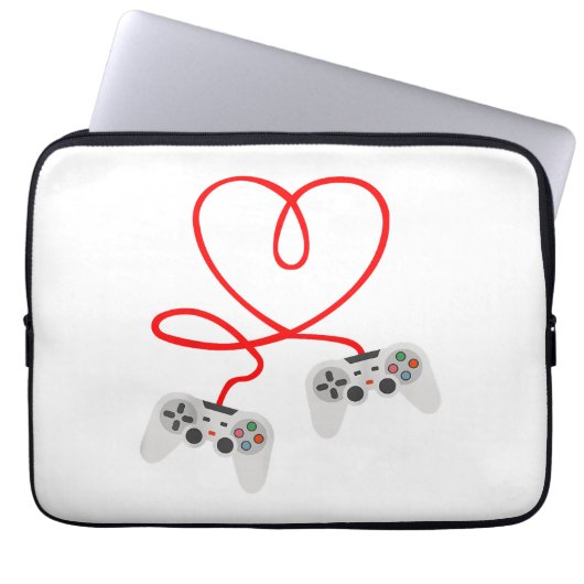 Video Gamer Valentinstag T - Shirt mit Controller Laptopschutzhülle (Vorderseite)