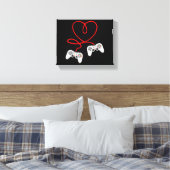 Video Gamer Valentinstag T - Shirt mit Controller Leinwanddruck (Insitu (Schlafzimmer))