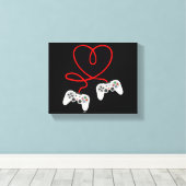 Video Gamer Valentinstag T - Shirt mit Controller Leinwanddruck (Insitu (Holzboden))