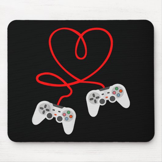Video Gamer Valentinstag T - Shirt mit Controller Mousepad (Vorne)