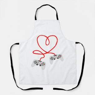 Video Gamer Valentinstag T - Shirt mit Controller Schürze