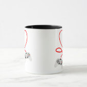 Video Gamer Valentinstag T - Shirt mit Controller Tasse (Zentrum)