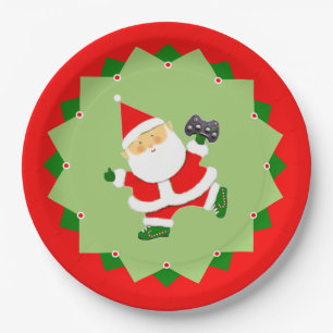 Video-Gamer-Weihnachtsfeier Pappteller