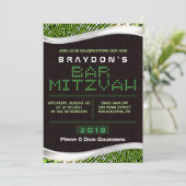 VIDEO GAMES Bar Bat Mitzvah Einladung (Stehend Vorderseite)