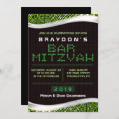 VIDEO GAMES Bar Bat Mitzvah Einladung (Vorne/Hinten)