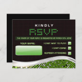 VIDEO GAMES Bar Bat Mitzvah Einladung Antwort Kart (Vorne/Hinten)