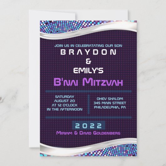 VIDEO GAMES B'nai Mitzvah Einladung (Vorderseite)