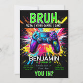 VIDEO GAMES Bruh Birthday Einladung (Vorderseite)