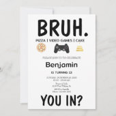 VIDEO GAMES Bruh Birthday Einladung (Vorderseite)