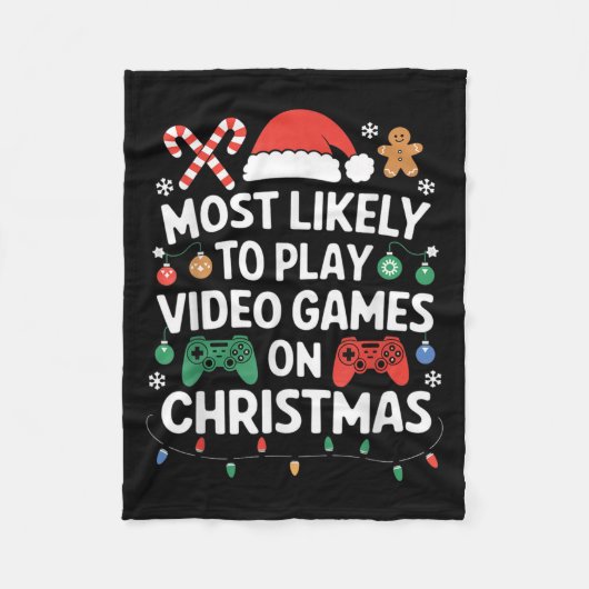 Video Games Christmas Gaming Controller Boys Kinde Fleecedecke (Vorderseite)