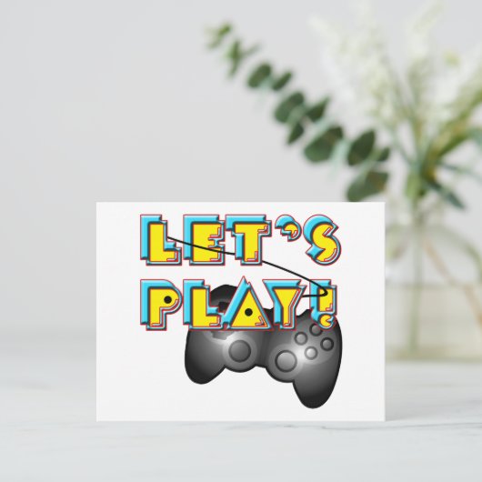 Video Games Day - Let's Play! Postkarte (Stehend Vorderseite)