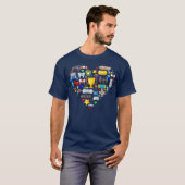Video Games Gamer Heart Shape Game Controller retr T-Shirt (Vorne ganz)
